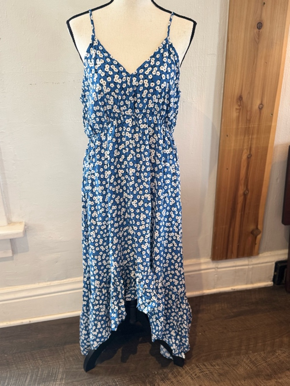 Blue & White Floral Maxi Dress